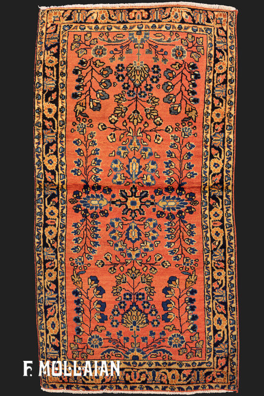 قالیچه کوچک زمینه صورتی آنتیک ایرانی ساروق کد:۳۹۰۷۲۰۵۱
